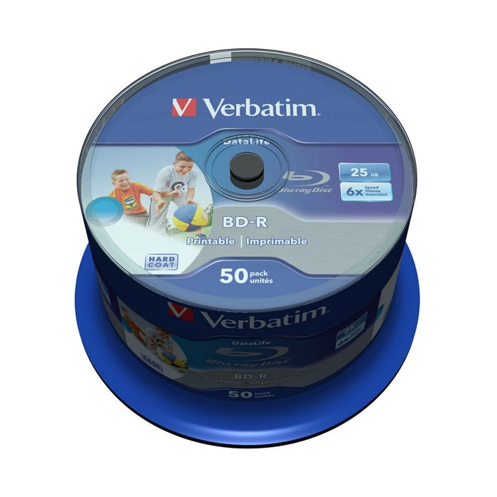 VERBATIM BD-R 25GB 6X DATALIFE NYOMTATHATÓ CAKE (50)