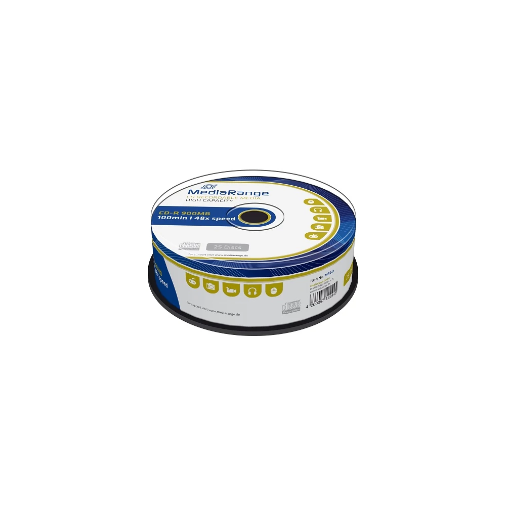 MEDIARANGE CD-R 48X 900MB 100MIN CAKE (25) MR222