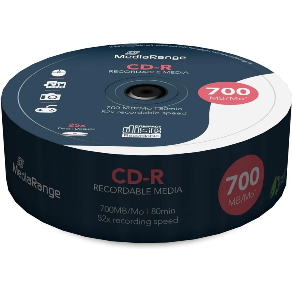 MEDIARANGE CD-R 52X SHRINK (25) MR201