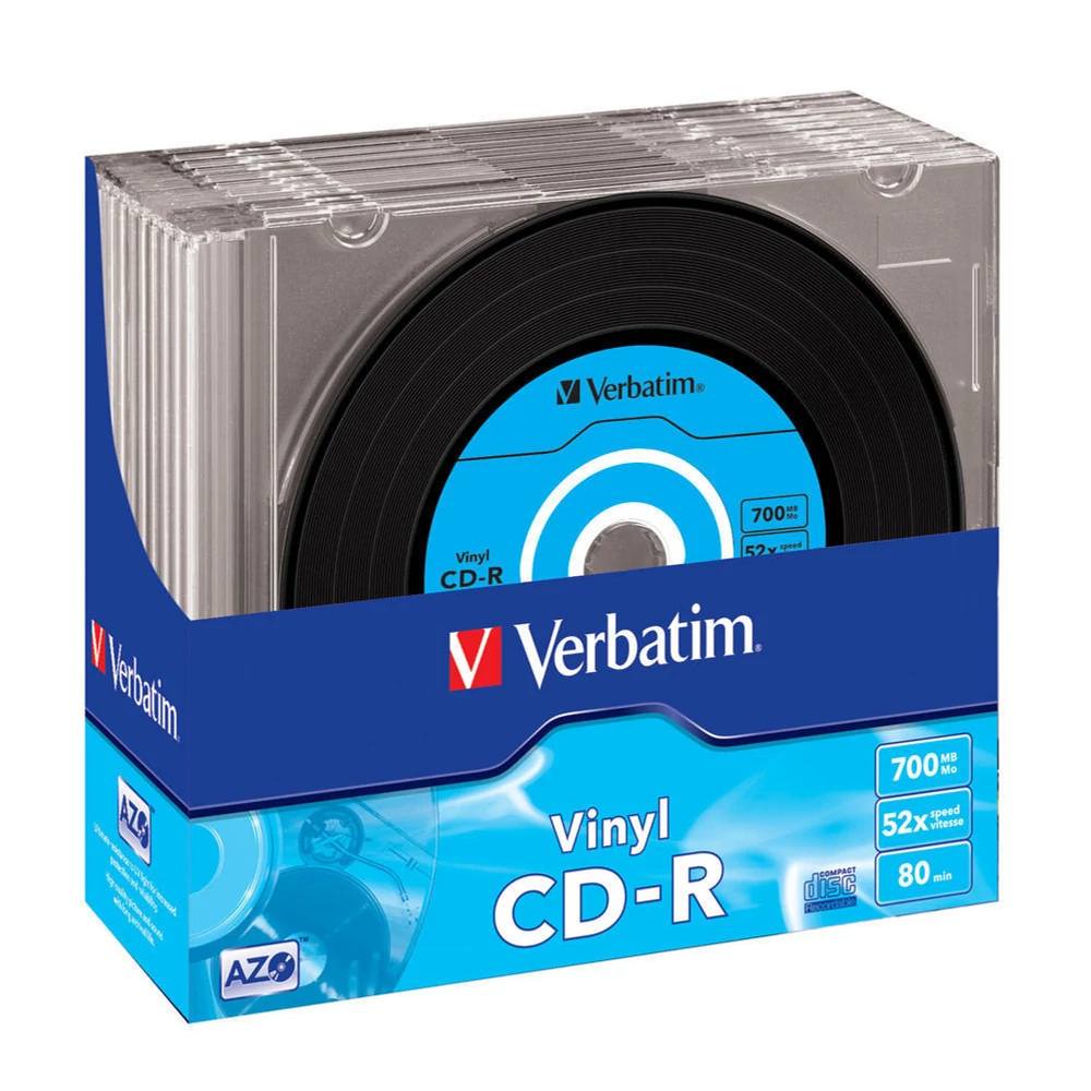 VERBATIM CD-R 52X VINYL SLIM TOKBAN (10)