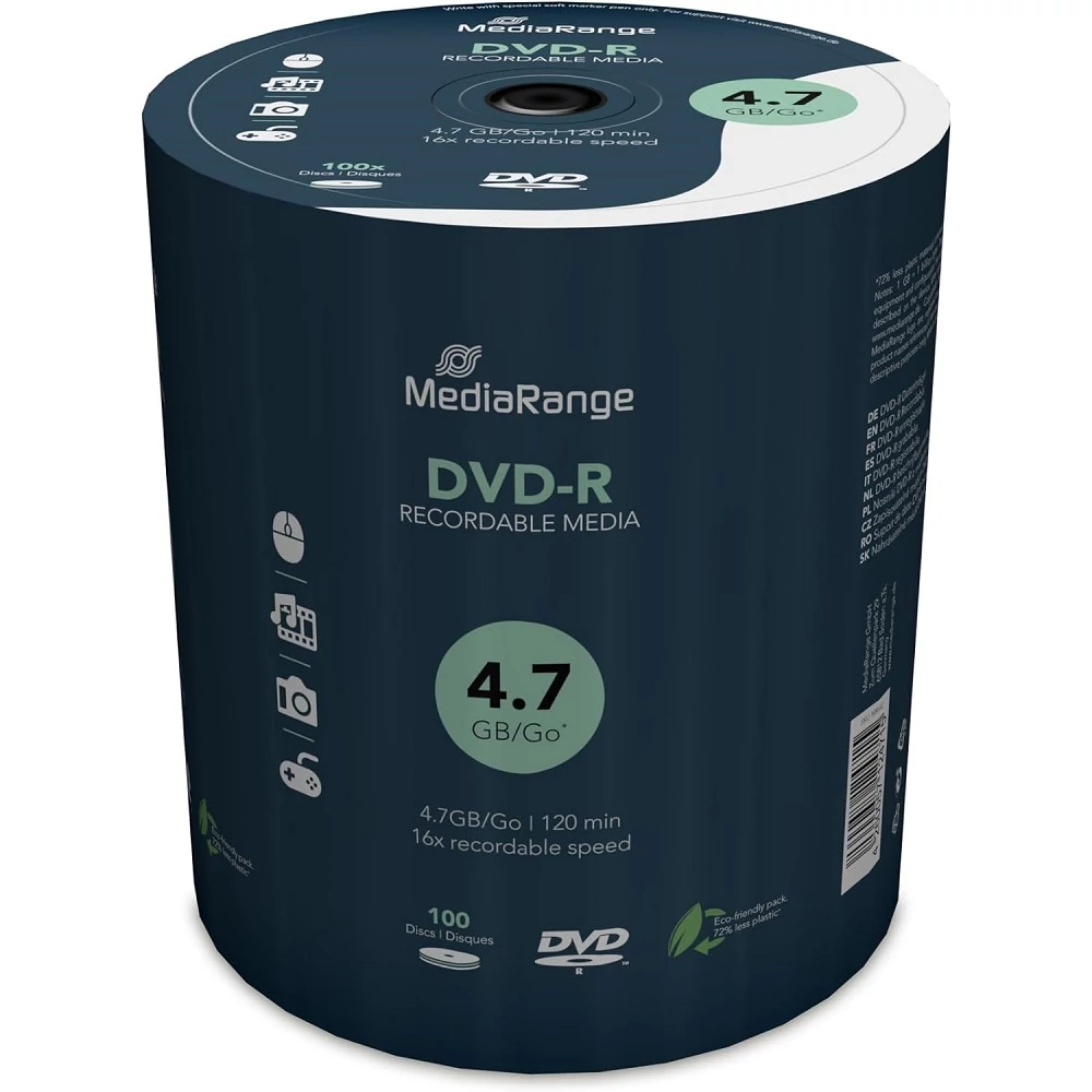 MEDIARANGE DVD-R 16X SHRINK (100) MR442