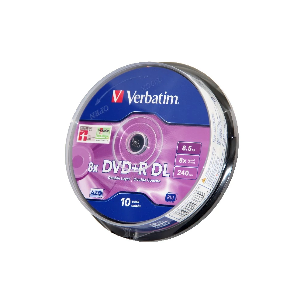 VERBATIM DVD+R 8X DL CAKE (10)