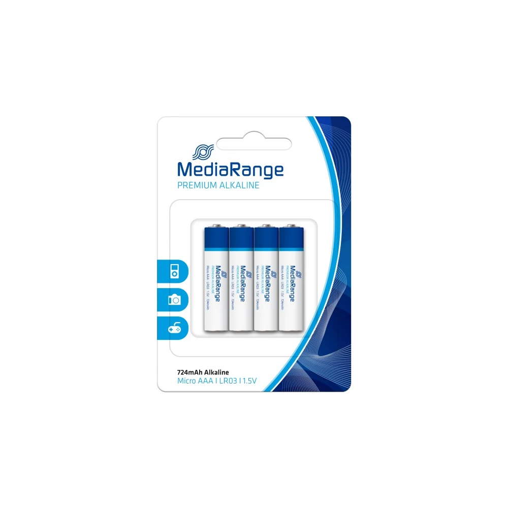 MEDIARANGE AAA MÉRETŰ PREMIUM ALKALINE ELEM (4 BLISTER) MRBAT101