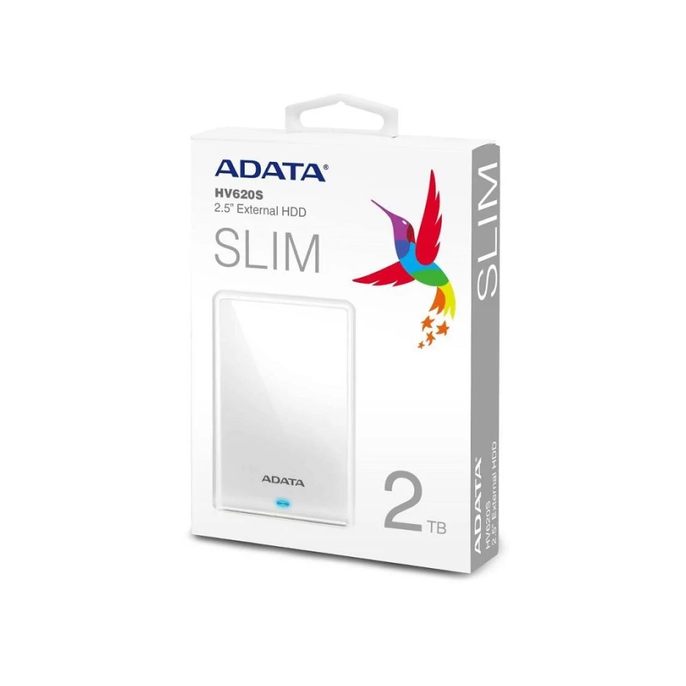 ADATA HV620S 2,5 COL USB 3.1 KÜLSŐ MEREVLEMEZ 2TB FEHÉR FÉNYES