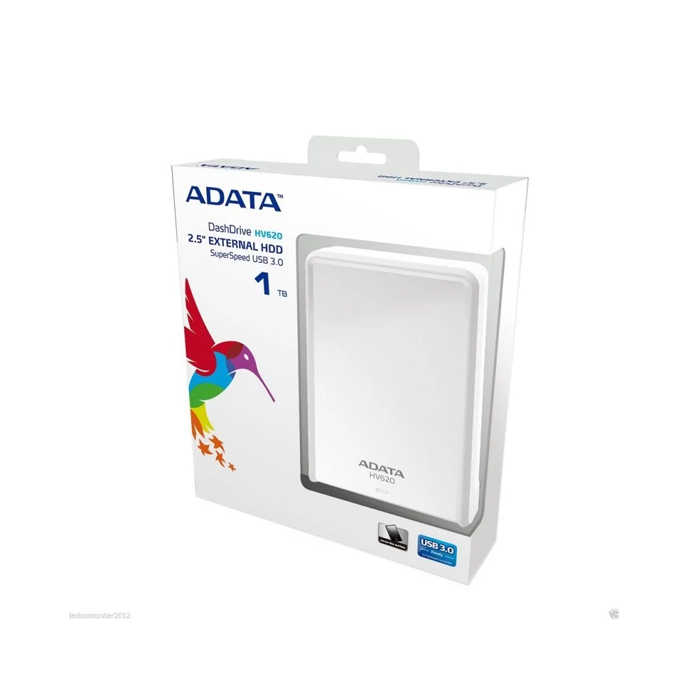 ADATA USB 3.0 HDD 2,5 HV620 1TB FEHÉR FÉNYES