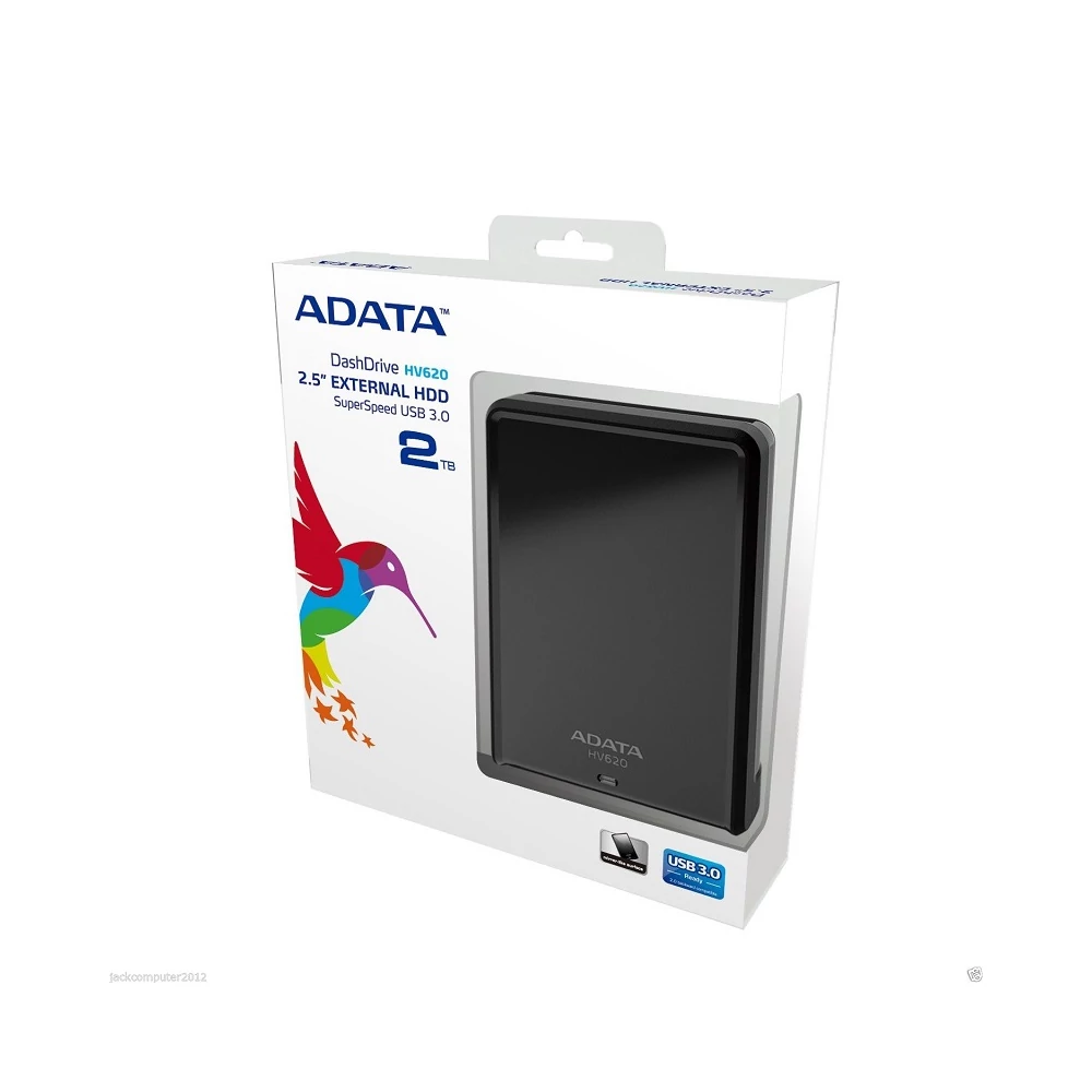 ADATA USB 3.0 HDD 2,5 HV620 2TB FEKETE FÉNYES