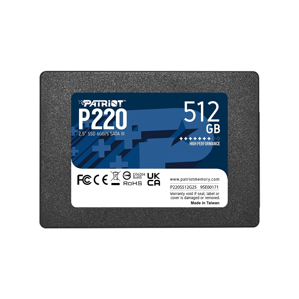 PATRIOT P220 2,5 COL MÉRETŰ SATA III 550/500 MB/s 7mm SSD MEGHAJTÓ 512GB