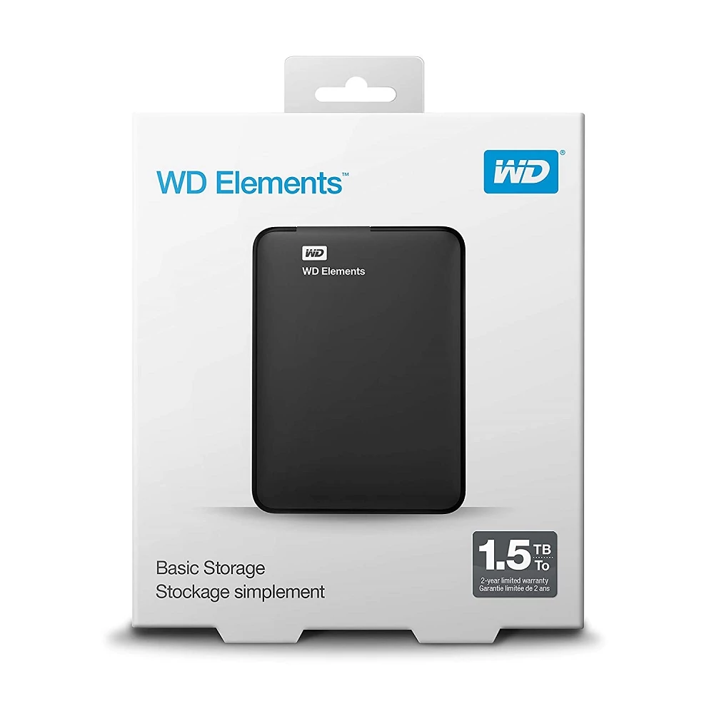 WESTERN DIGITAL ELEMENTS PORTABLE 2,5 COL USB 3.0 KÜLSŐ MEREVLEMEZ 1,5TB FEKETE