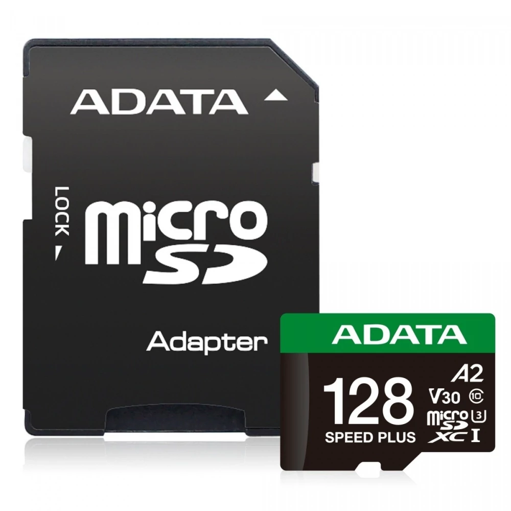 ADATA SPEED PLUS MICRO SDXC 128GB + ADAPTER CLASS 10 UHS-I U3 V30 180/160 MB/s