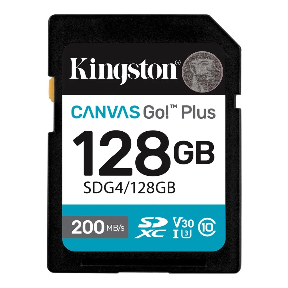 KINGSTON CANVAS GO PLUS SDXC 128GB CLASS 10 UHS-I U3 A2 V30 200/90 MB/s