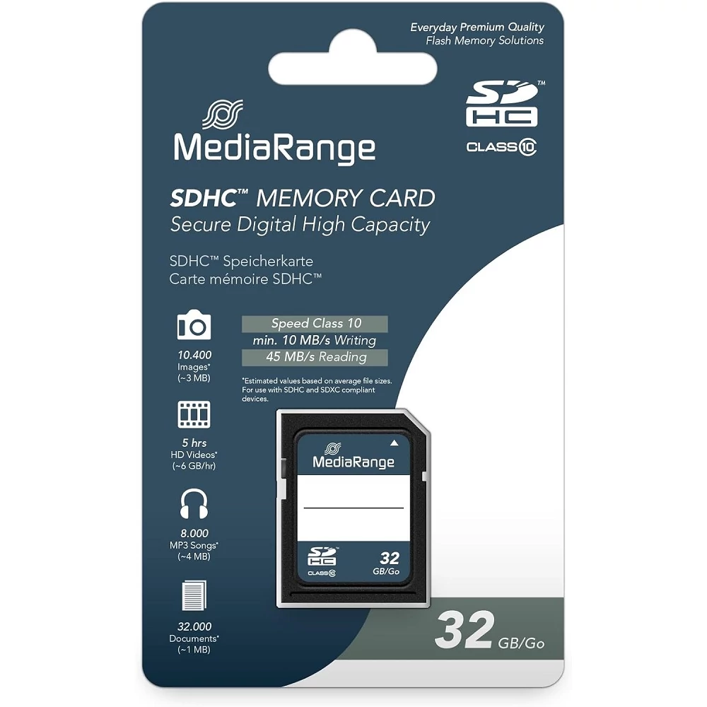 MEDIARANGE SDHC 32GB CLASS 10 MR964