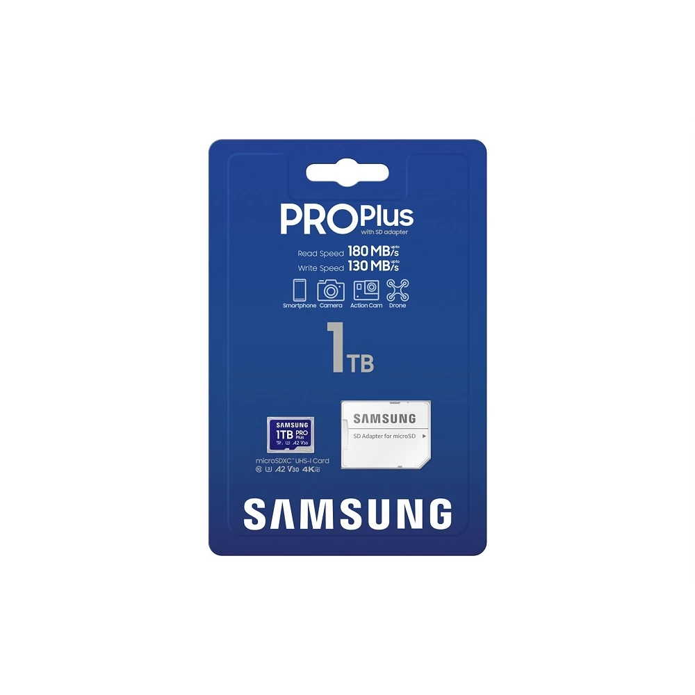 SAMSUNG PRO PLUS (2023) MICRO SDXC 1TB + ADAPTER CLASS 10 UHS-I U3 A2 V30 180/130 MB/s