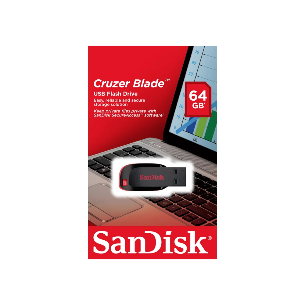 SANDISK USB 2.0 PENDRIVE CRUZER BLADE 64GB FEKETE