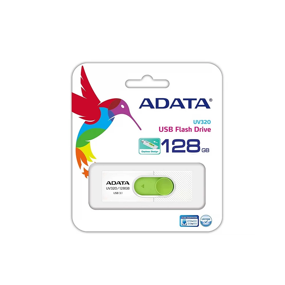 ADATA UV320 USB 3.1 PENDRIVE 128GB FEHÉR/ZÖLD