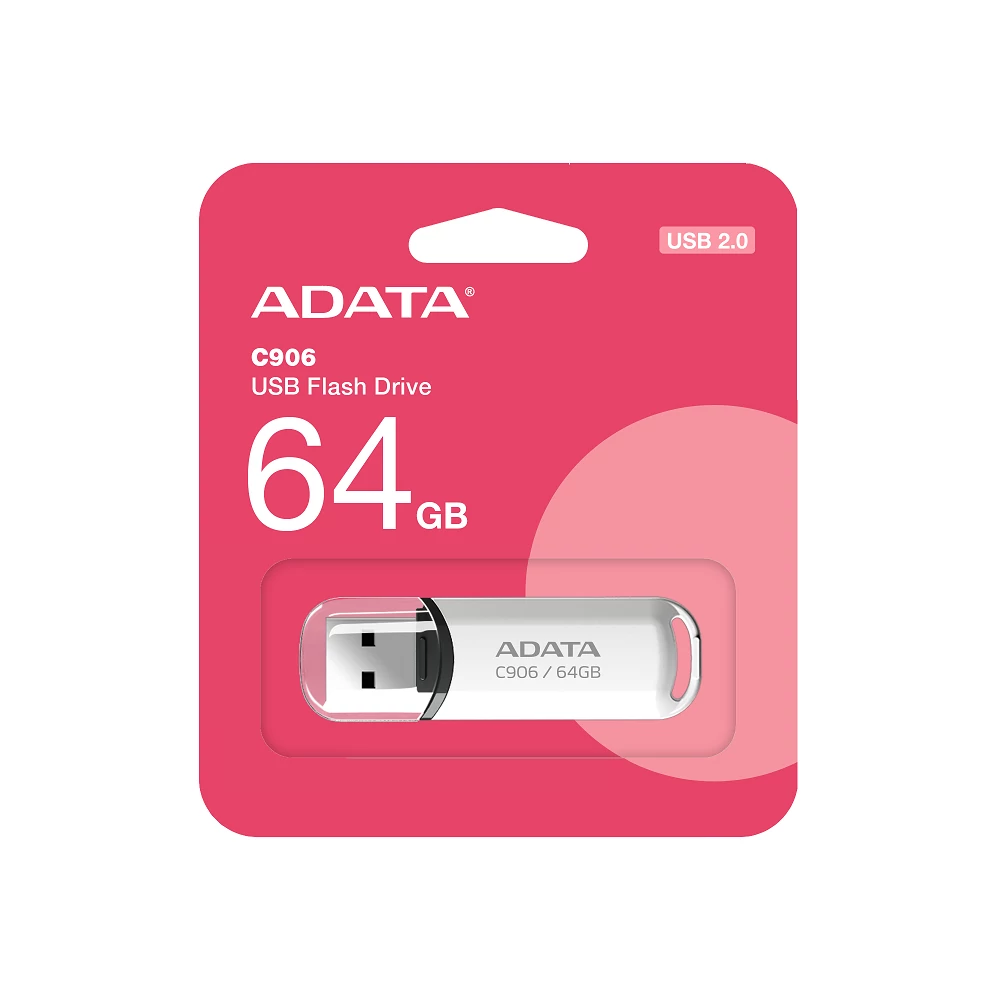 ADATA USB 2.0 PENDRIVE CLASSIC C906 64GB FEHÉR