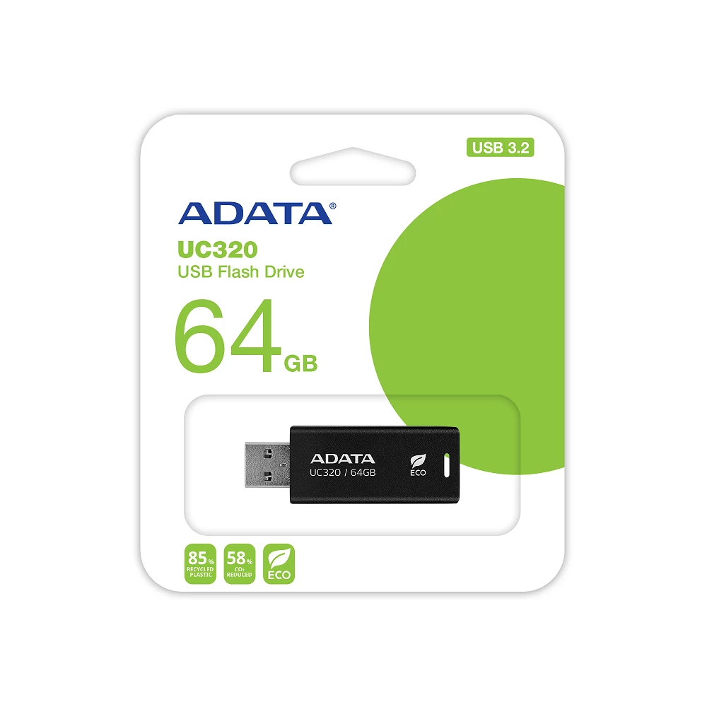 ADATA UC320 ECO USB 3.2 GEN 1 PENDRIVE 64GB FEKETE