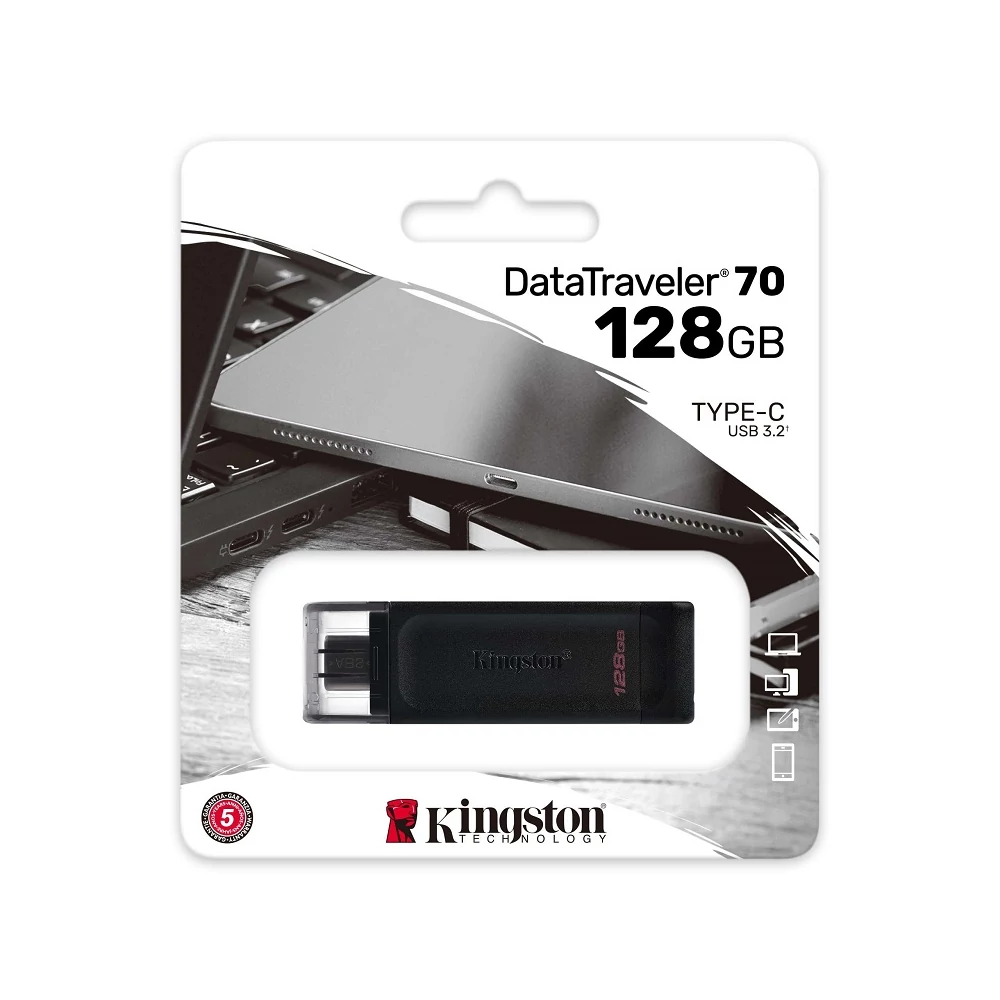KINGSTON DATATRAVELER 70 USB-C 3.2 GEN 1 PENDRIVE 128GB