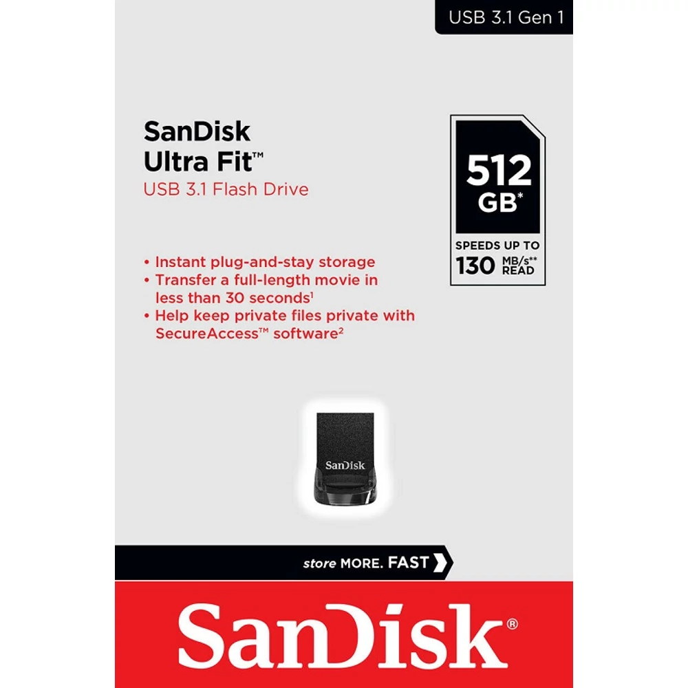 SANDISK USB 3.1 ULTRA FIT PENDRIVE 512GB