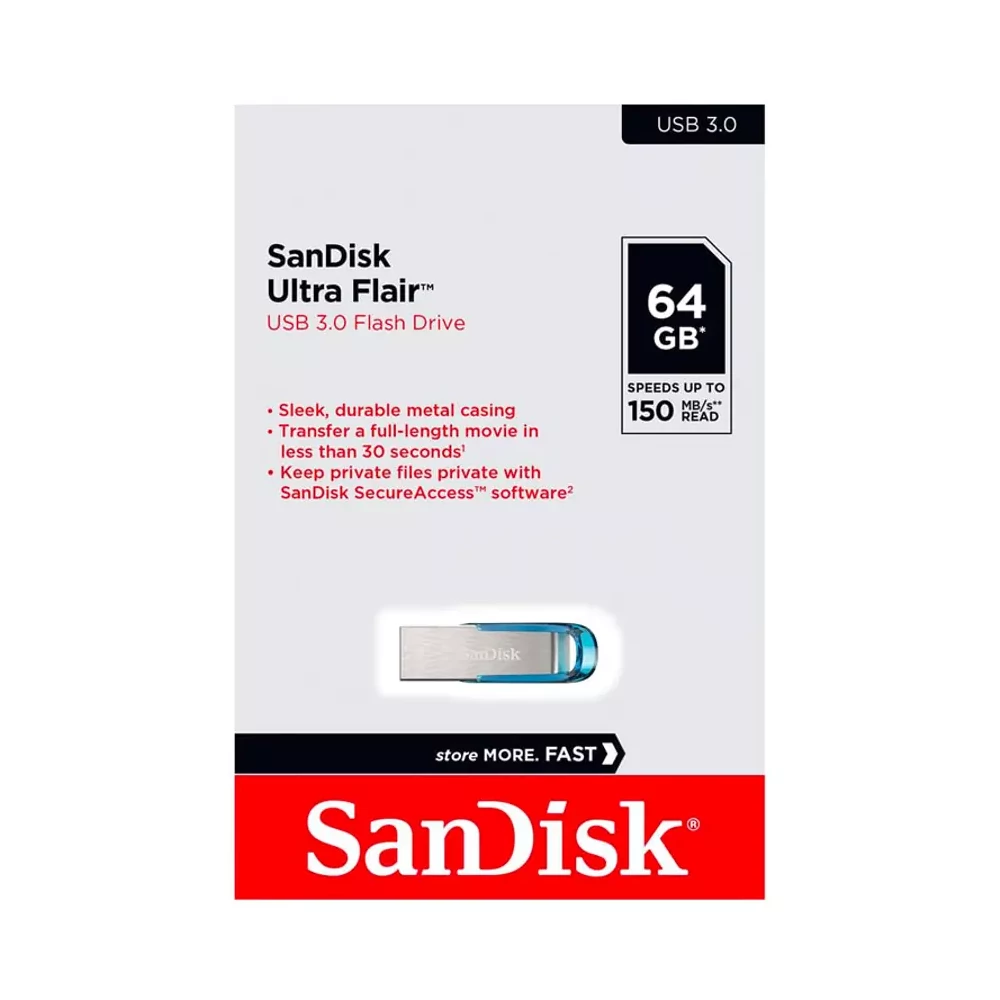 SANDISK USB 3.0 ULTRA FLAIR PENDRIVE 64GB KÉK