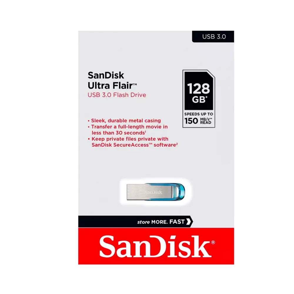 SANDISK USB 3.0 ULTRA FLAIR PENDRIVE 128GB KÉK