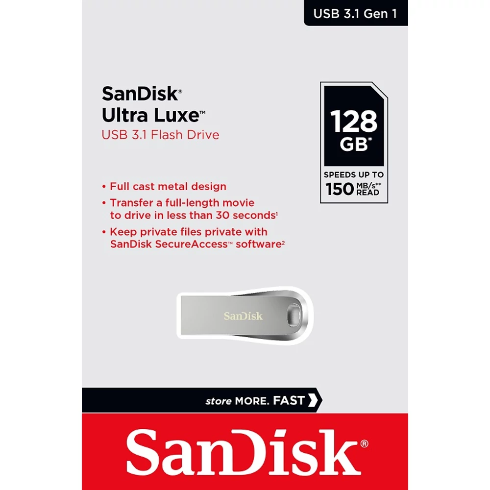 SANDISK USB 3.1 ULTRA LUXE PENDRIVE 128GB (150 MB/s)