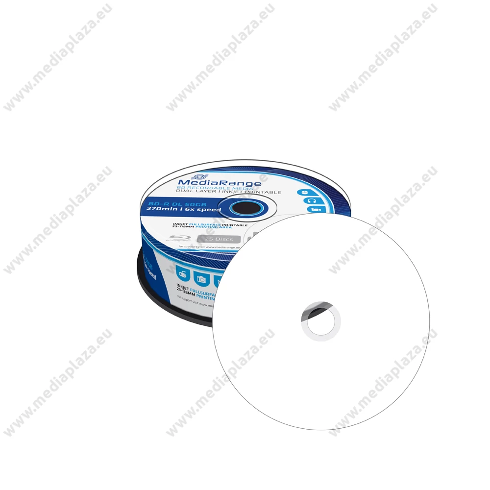 MEDIARANGE BD-R 50GB 6X NYOMTATHATÓ CAKE (25) MR510