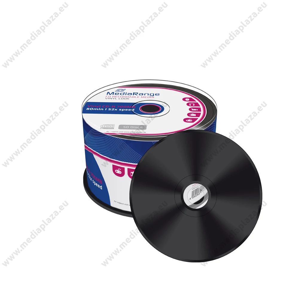MEDIARANGE CD-R 52X BLACK VINYL CAKE (50) MR225