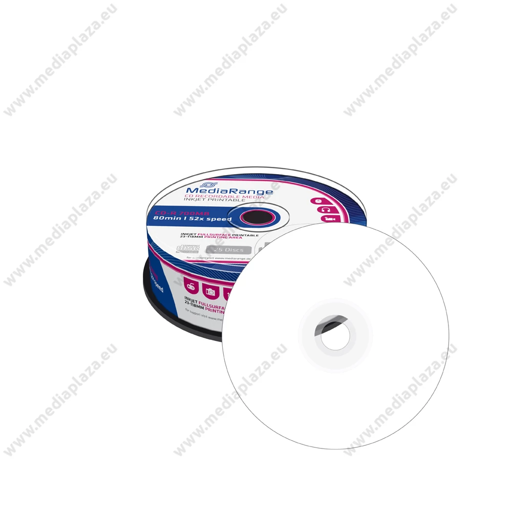 MEDIARANGE CD-R 52X FULL NYOMTATHATÓ CAKE (25) MR202
