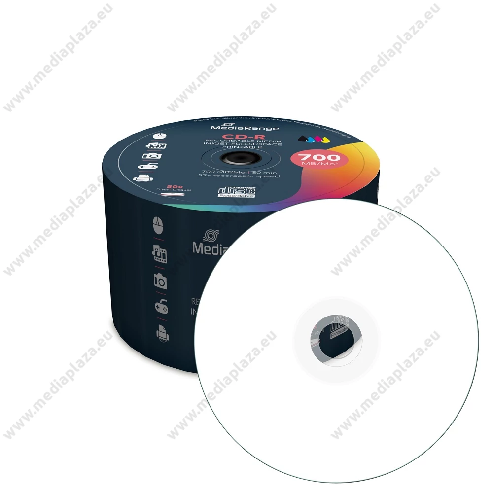 MEDIARANGE CD-R 52X FULL NYOMTATHATÓ SHRINK (50) MR208
