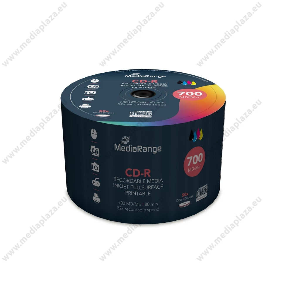 MEDIARANGE CD-R 52X FULL NYOMTATHATÓ SHRINK (50) MR208