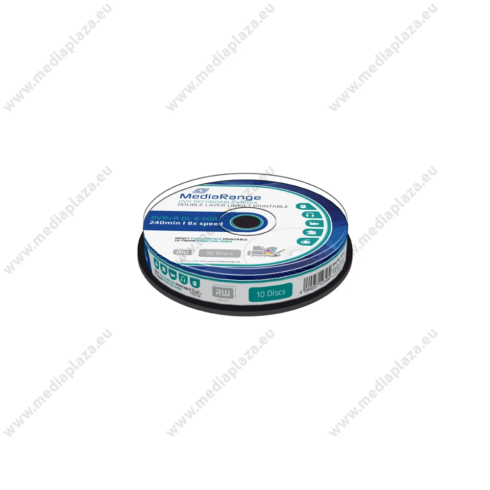 MEDIARANGE DVD+R 8X DL FULL NYOMTATHATÓ CAKE (10) MR468