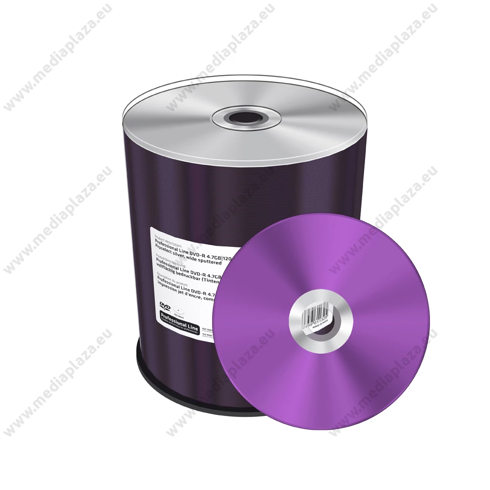 MEDIARANGE PROFESSIONAL LINE DVD-R 16X FULL NYOMTATHATÓ SILVER INKJET CAKE (100) MRPL602