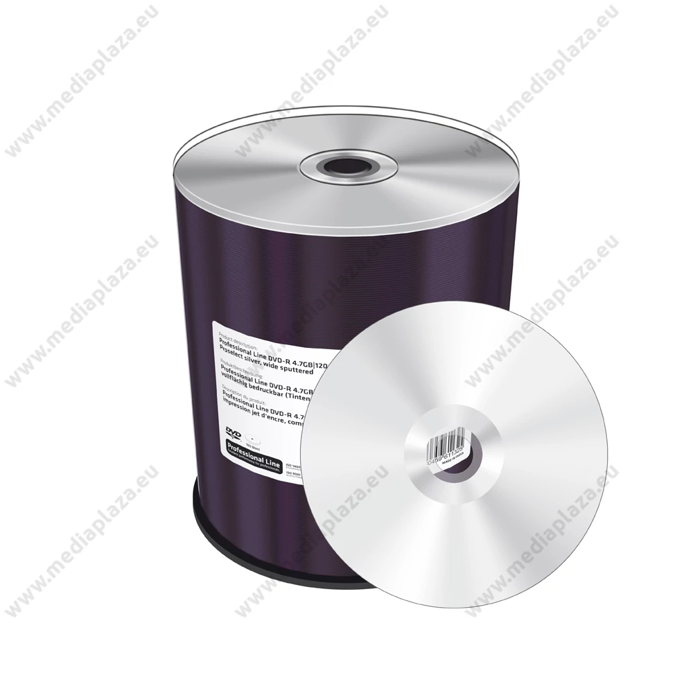 MEDIARANGE PROFESSIONAL LINE DVD-R 16X FULL NYOMTATHATÓ SILVER INKJET CAKE (100) MRPL602