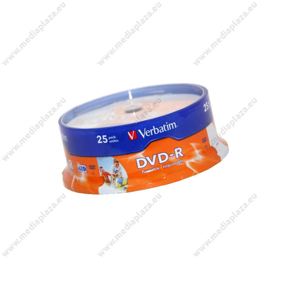 VERBATIM DVD-R 16X FULL NYOMTATHATÓ ID BRANDED CAKE (25)