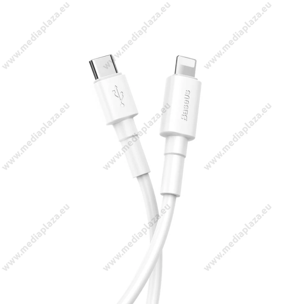 BASEUS CATLSW-02 USB-C/APPLE LIGHTNING TÖLTŐ ÉS ADATKÁBEL 2A 18W PD 1m FEHÉR