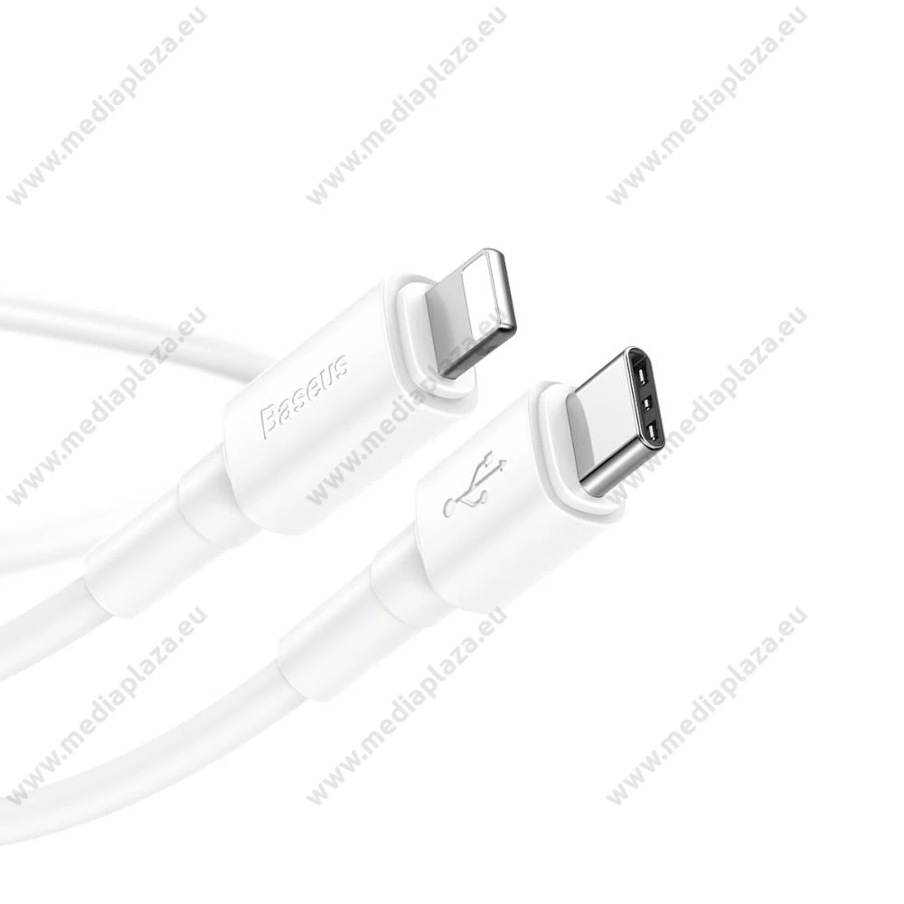 BASEUS CATLSW-02 USB-C/APPLE LIGHTNING TÖLTŐ ÉS ADATKÁBEL 2A 18W PD 1m FEHÉR