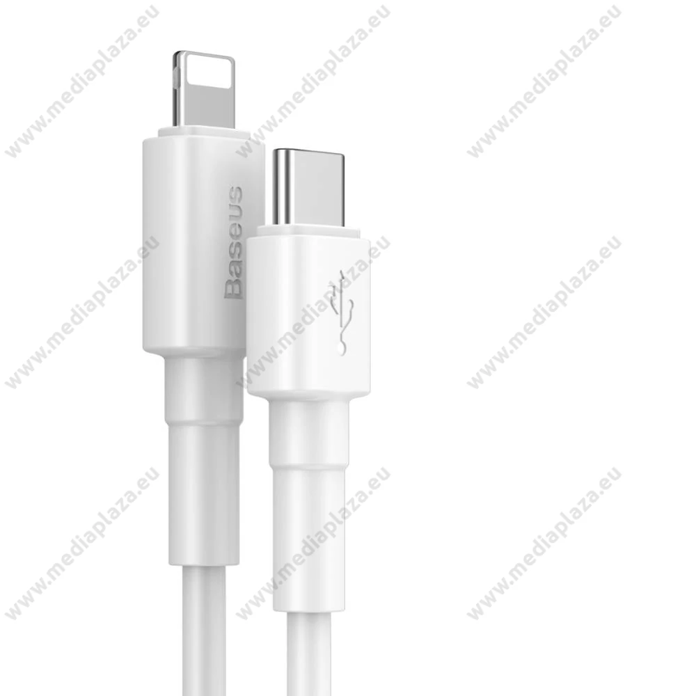 BASEUS CATLSW-02 USB-C/APPLE LIGHTNING TÖLTŐ ÉS ADATKÁBEL 2A 18W PD 1m FEHÉR