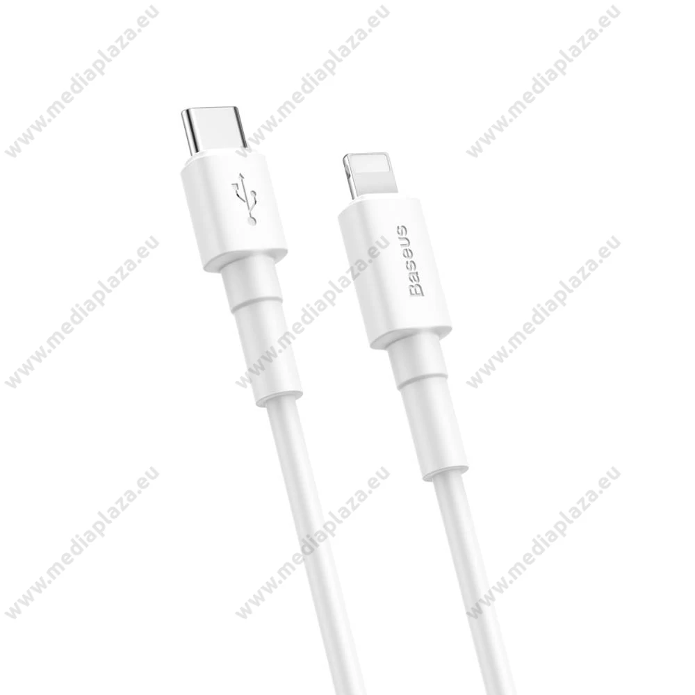BASEUS CATLSW-02 USB-C/APPLE LIGHTNING TÖLTŐ ÉS ADATKÁBEL 2A 18W PD 1m FEHÉR