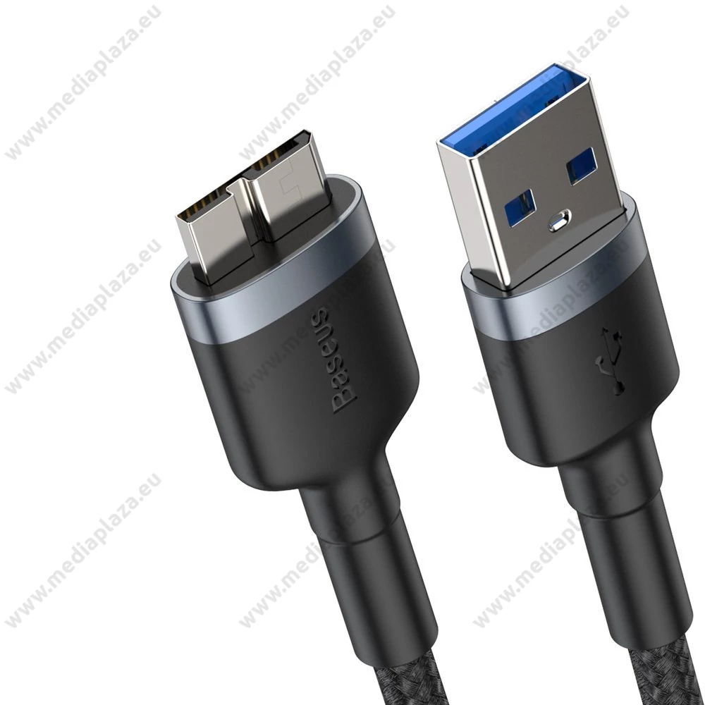 BASEUS CADKLF-D0G CAFULE FONOTT SZÖVET USB 3.0/MICRO USB-B KÁBEL 1m SZÜRKE