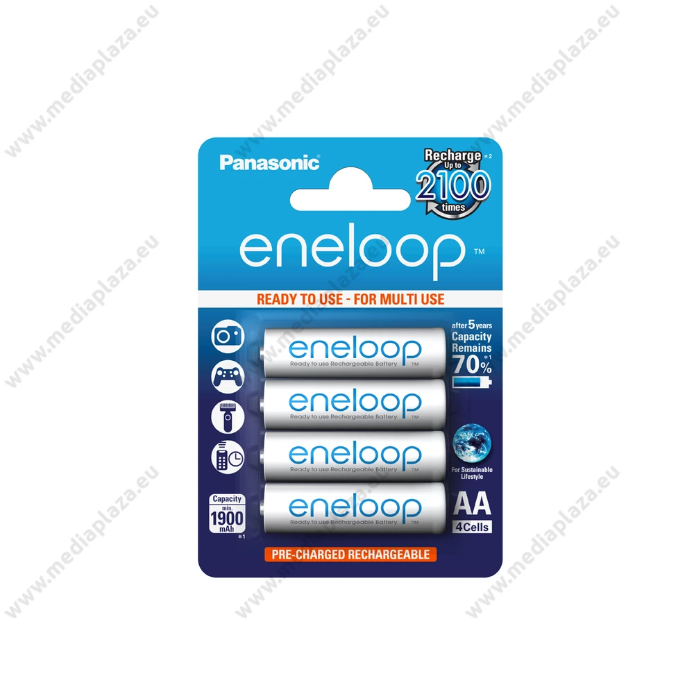 PANASONIC ENELOOP AA MÉRETŰ TÖLTHETŐ ELEM NI-MH 1900 mAh (4 BLISTER)