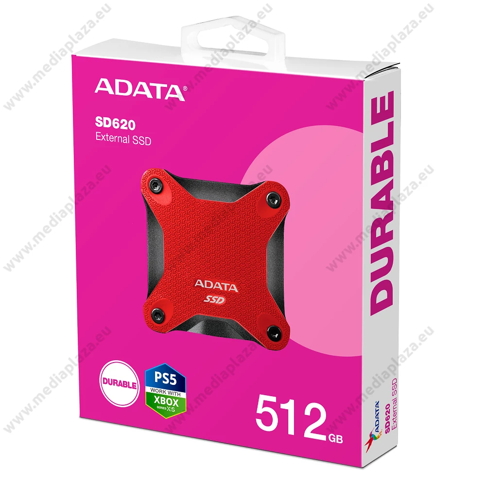 ADATA SD620 USB 3.2 GEN 2 KÜLSŐ SSD MEGHAJTÓ 512GB PIROS