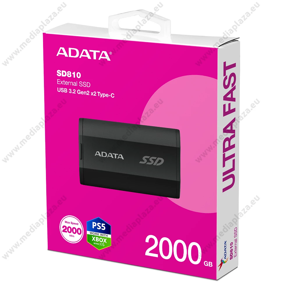 ADATA SD810 USB-C 3.2 GEN 2x2 KÜLSŐ SSD MEGHAJTÓ 2000GB FEKETE
