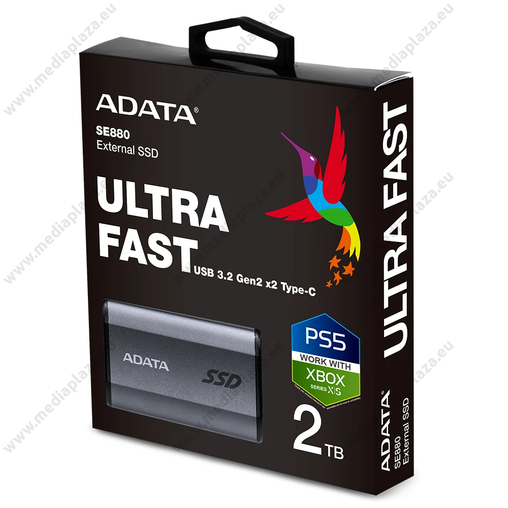 ADATA ELITE SE880 USB-C 3.2 GEN 2x2 KÜLSŐ SSD MEGHAJTÓ 2TB SZÜRKE