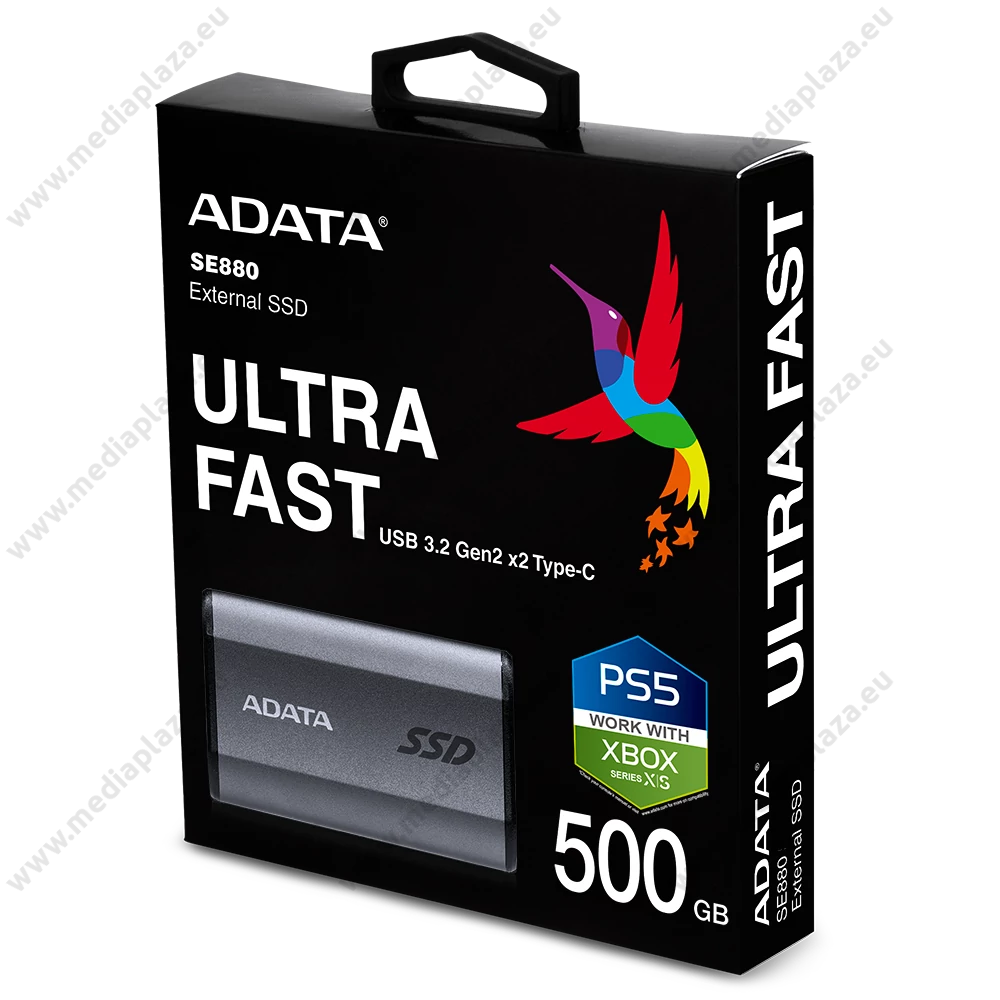 ADATA ELITE SE880 USB-C 3.2 GEN 2x2 KÜLSŐ SSD MEGHAJTÓ 500GB SZÜRKE