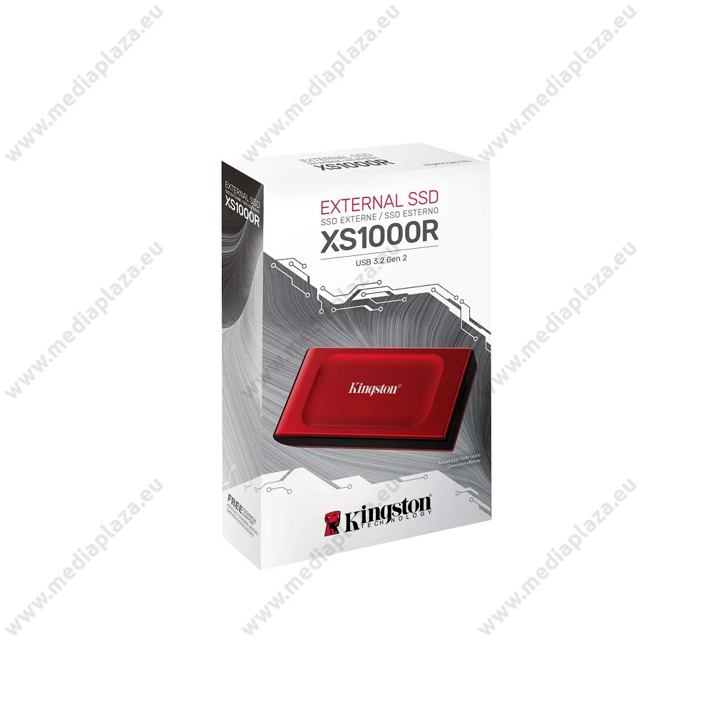 KINGSTON XS1000 USB-C 3.2 GEN 2 KÜLSŐ SSD MEGHAJTÓ 1TB PIROS