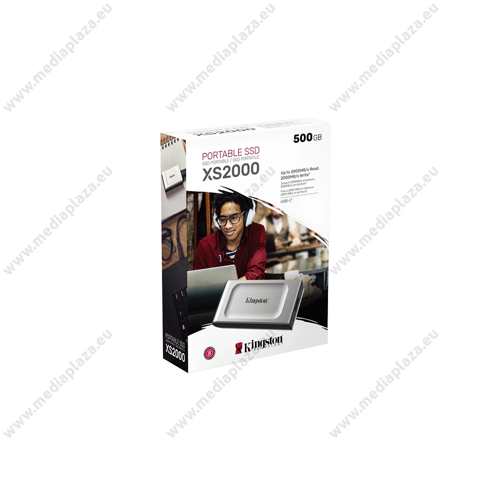 KINGSTON XS2000 USB-C 3.2 GEN 2x2 KÜLSŐ SSD MEGHAJTÓ 500GB EZÜST
