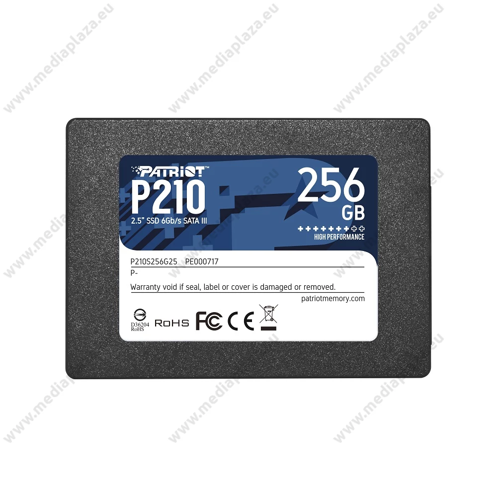 PATRIOT P210 2,5 COL MÉRETŰ SATA III 500/400 MB/s 7mm SSD MEGHAJTÓ 256GB