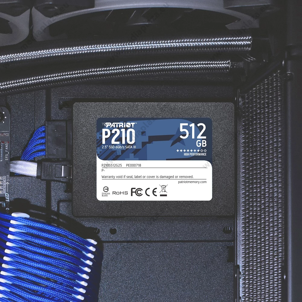 PATRIOT P210 2,5 COL MÉRETŰ SATA III 520/430 MB/s 7mm SSD MEGHAJTÓ 512GB