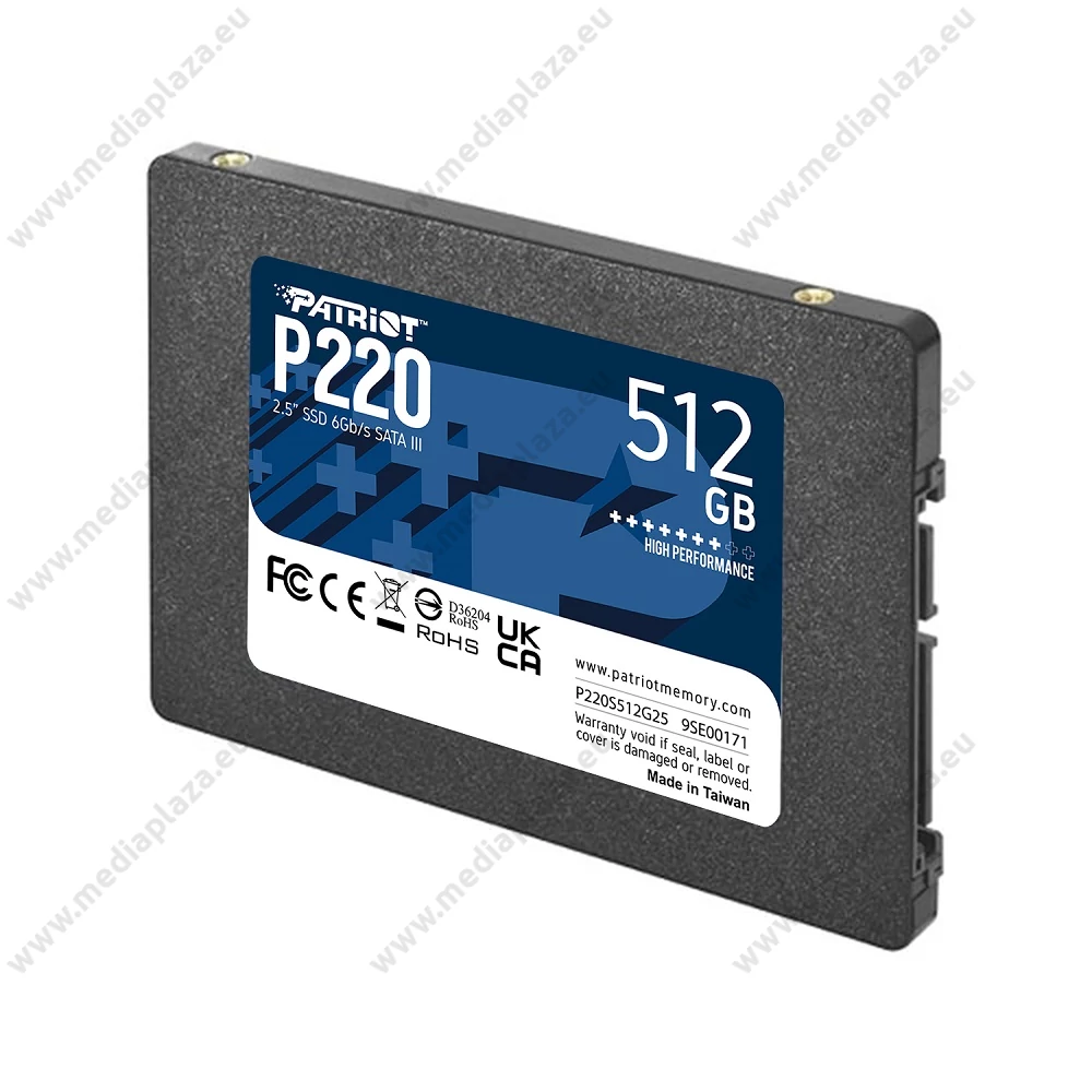 PATRIOT P220 2,5 COL MÉRETŰ SATA III 550/500 MB/s 7mm SSD MEGHAJTÓ 512GB