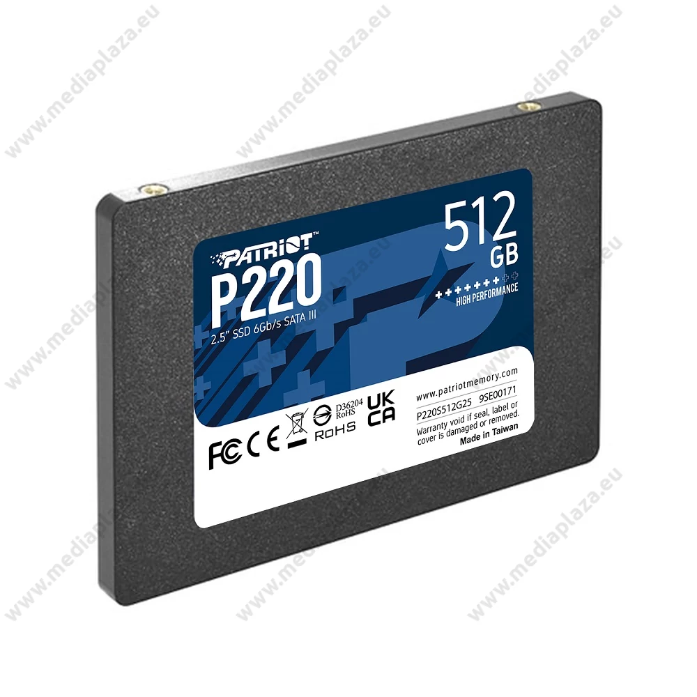 PATRIOT P220 2,5 COL MÉRETŰ SATA III 550/500 MB/s 7mm SSD MEGHAJTÓ 512GB